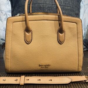 Kate Spade Pebbled Leather Satchel in Tan